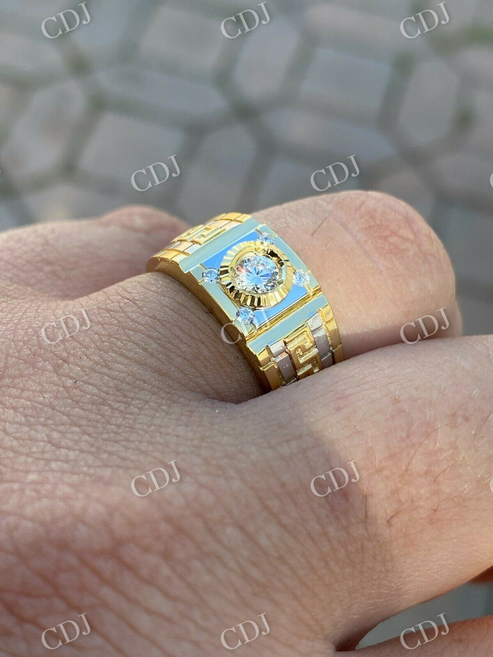 Round Cut Men's Hip Hop Ring  customdiamjewel   