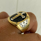 14K Solid Gold Criss Cross Hip Hop Ring  customdiamjewel   