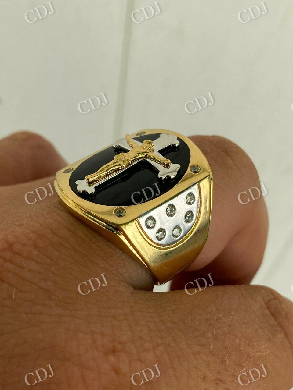 14K Solid Gold Criss Cross Hip Hop Ring  customdiamjewel   