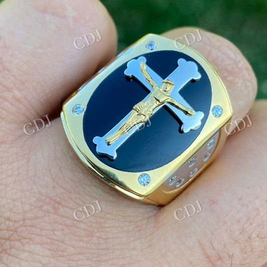 14K Solid Gold Criss Cross Hip Hop Ring  customdiamjewel   