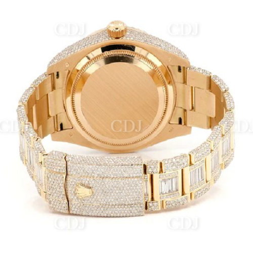 41MM Fully Iced Out Moissanite Date Just Rolex Sky Dweller Watch customdiamjewel