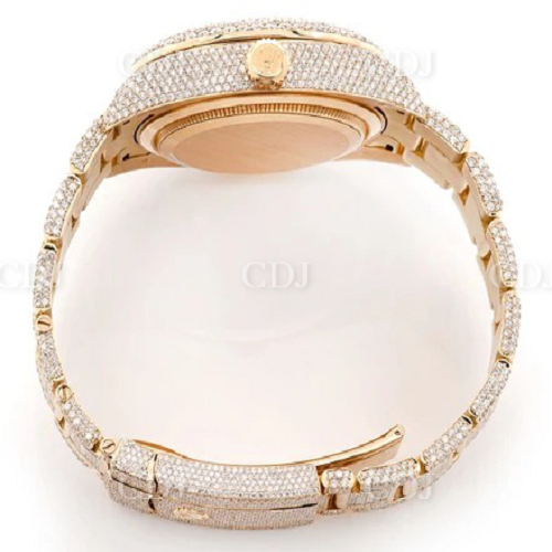 41MM Fully Iced Out Moissanite Date Just Rolex Sky Dweller Watch customdiamjewel