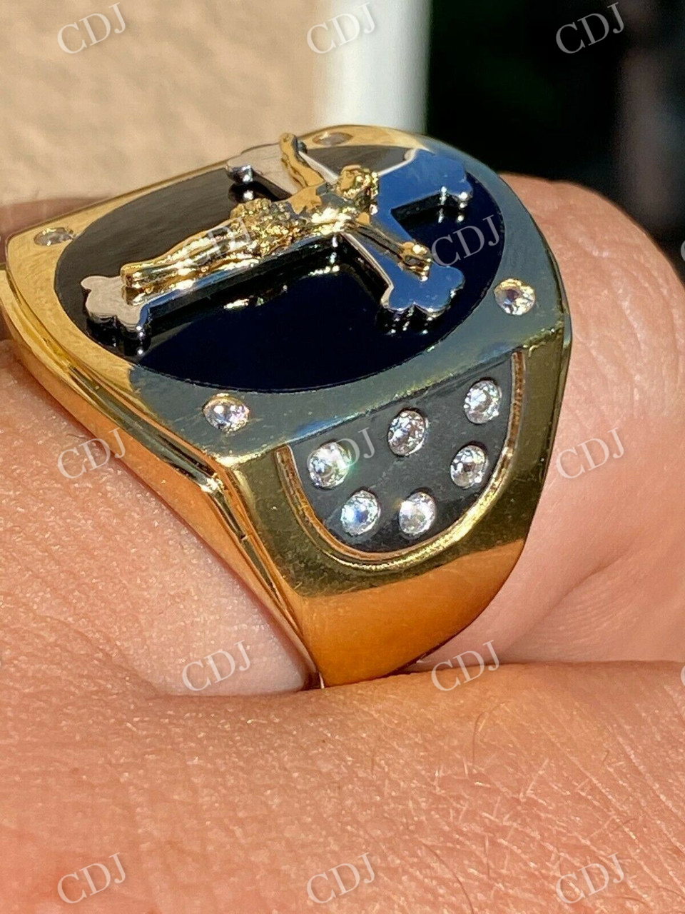 14K Solid Gold Criss Cross Hip Hop Ring  customdiamjewel   