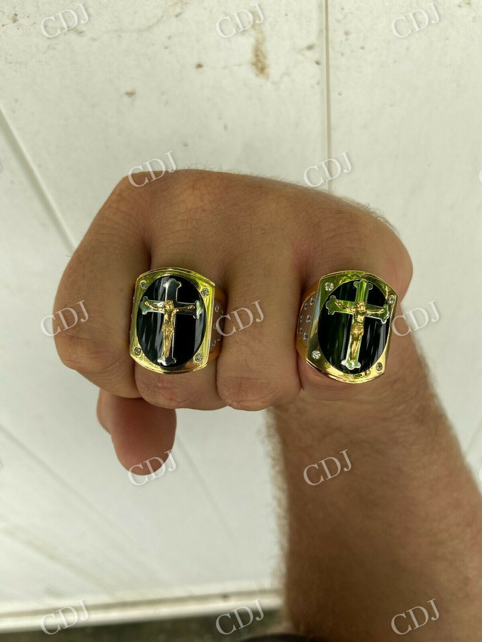 14K Solid Gold Criss Cross Hip Hop Ring  customdiamjewel   