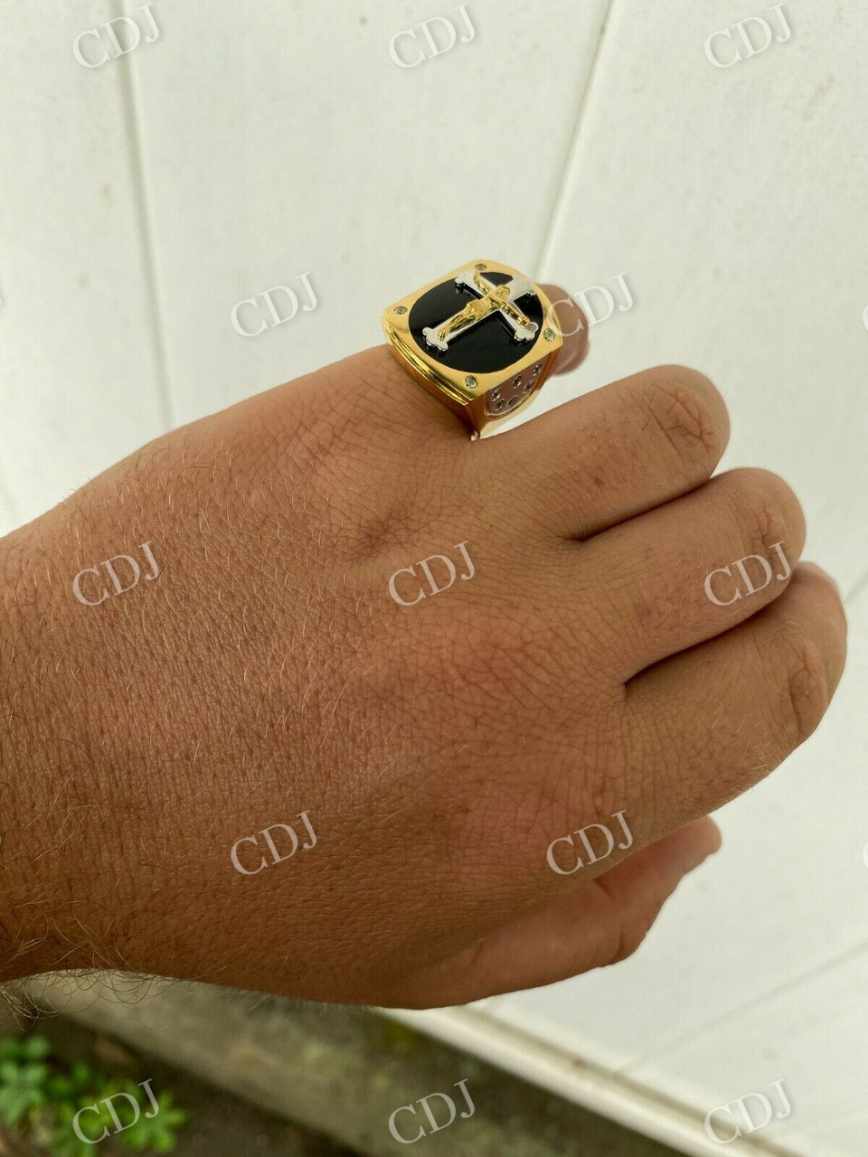 14K Solid Gold Criss Cross Hip Hop Ring  customdiamjewel   