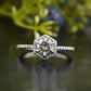 Moissanite Diamond Hexagon Halo Ring