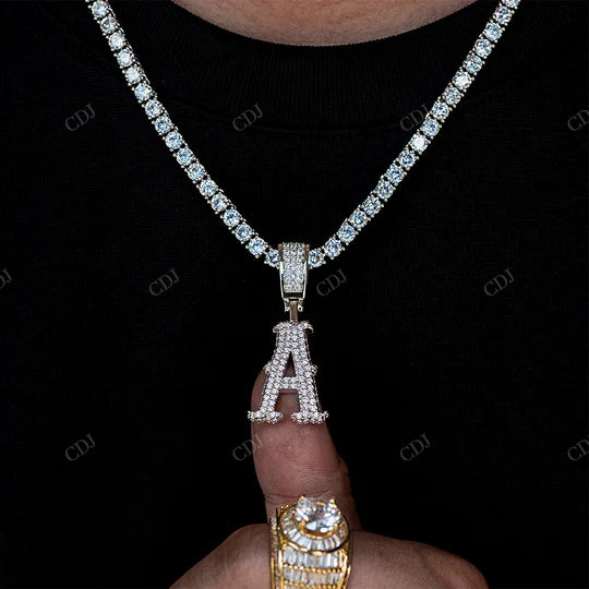 Fully Iced Out One Letter Hip Hop Pendant hip hop jewelry CustomDiamJewel