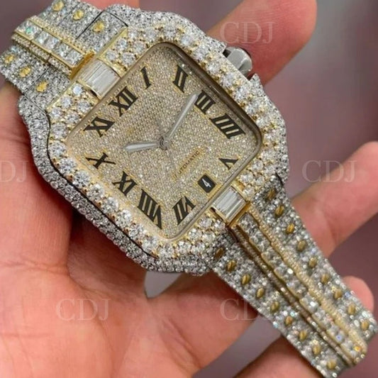 Fully Iced Out Moissanite Handmade Diamond Setting Watch customdiamjewel