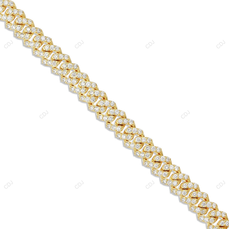18KT Yellow Gold Plated Bubble Cuban Link Chain CustomDiamJewel