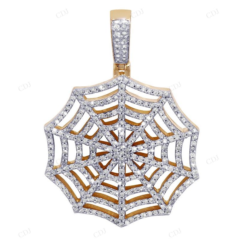 Sterling Silver Classic Moissanite Spider Web Pendant CustomDiamJewel