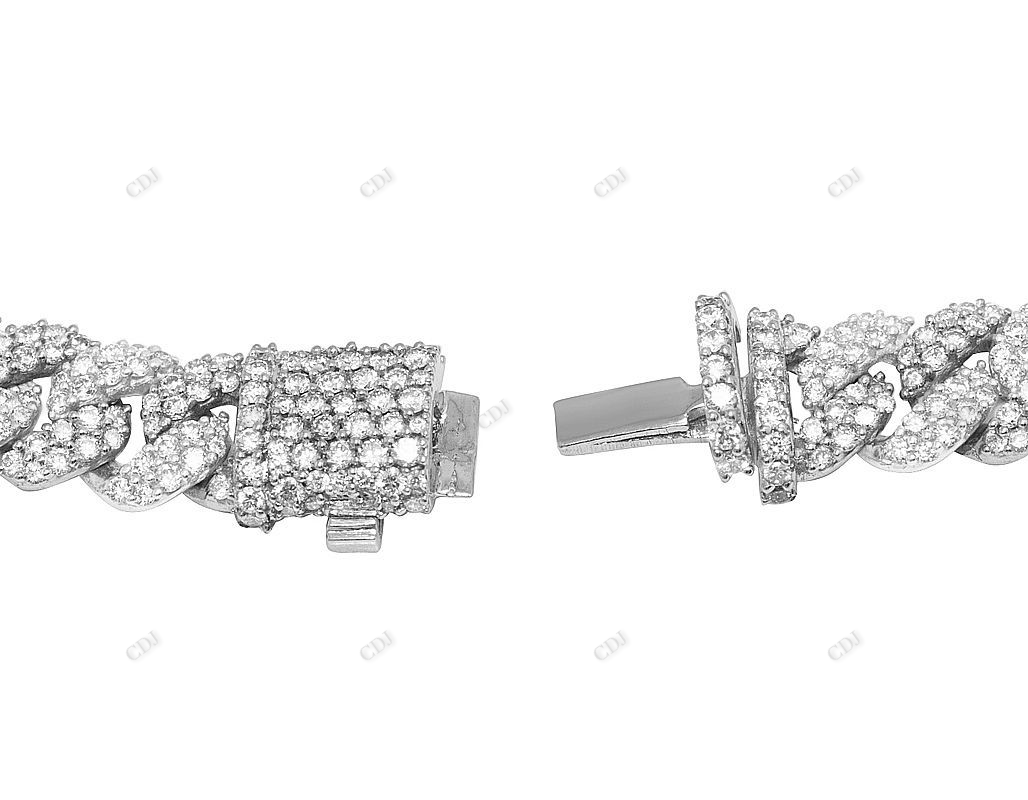 Hip Hop Style Silver Moissanite  Cuban bracelet