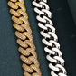 15mm Diamonds Silver Cuban Link Chain hip hop jewelry CustomDiamJewel