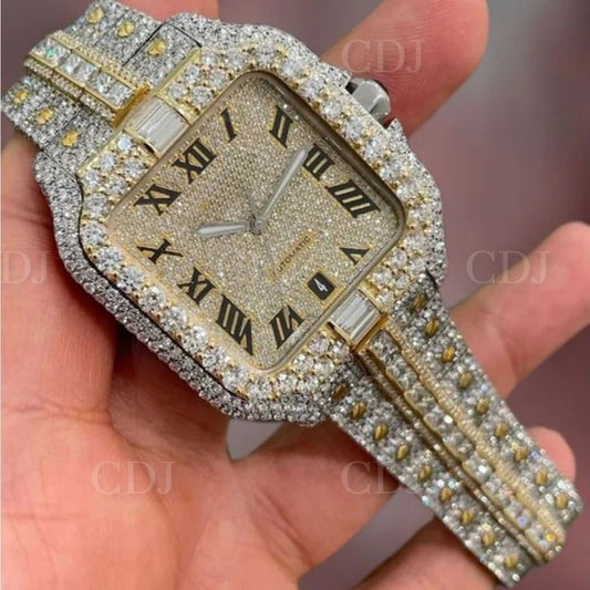 High Quality Custom Luxury Cartier Hip Hop Moissanite Watch customdiamjewel