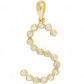 1" 0.20 CTW 10K Yellow Gold Natural Diamond Initial "S" Pendant CustomDiamJewel