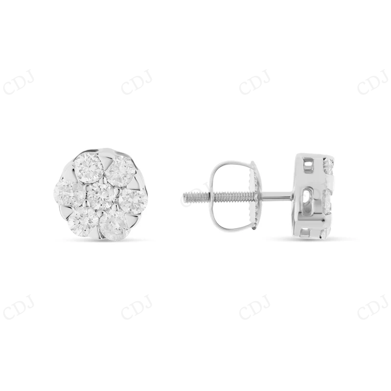 1 CT Flower Set Moissanite Diamond Stud Earrings Stud earrings CustomDiamJewel