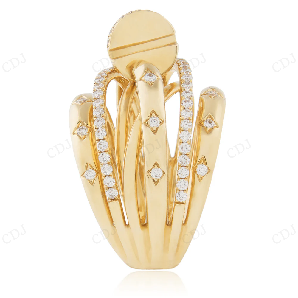 18K Yellow Gold Diamond Hip Hop Ring For Men hip hop jewelry CustomDiamJewel