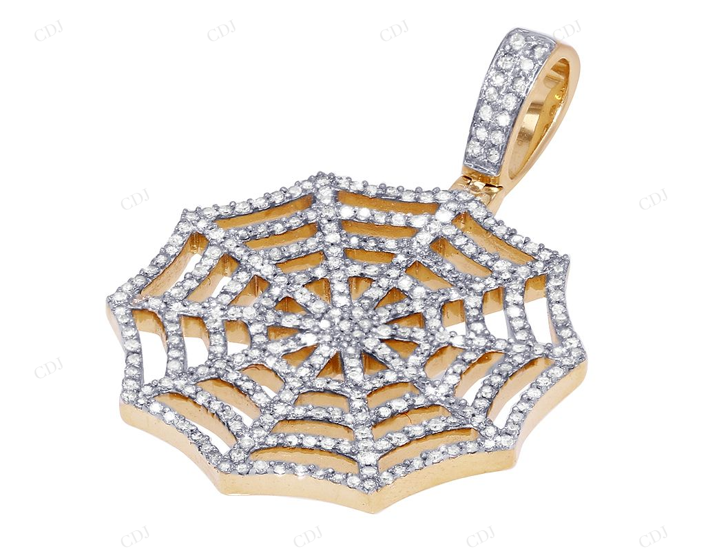 Sterling Silver Classic Moissanite Spider Web Pendant CustomDiamJewel