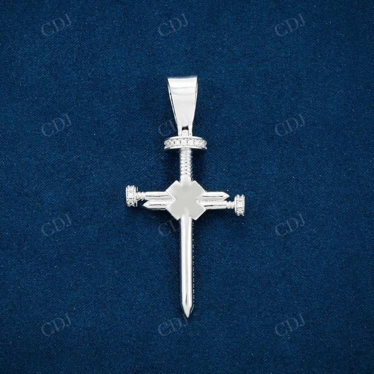 Round Cut Cross Hip Hop Diamond Pendant  customdiamjewel   