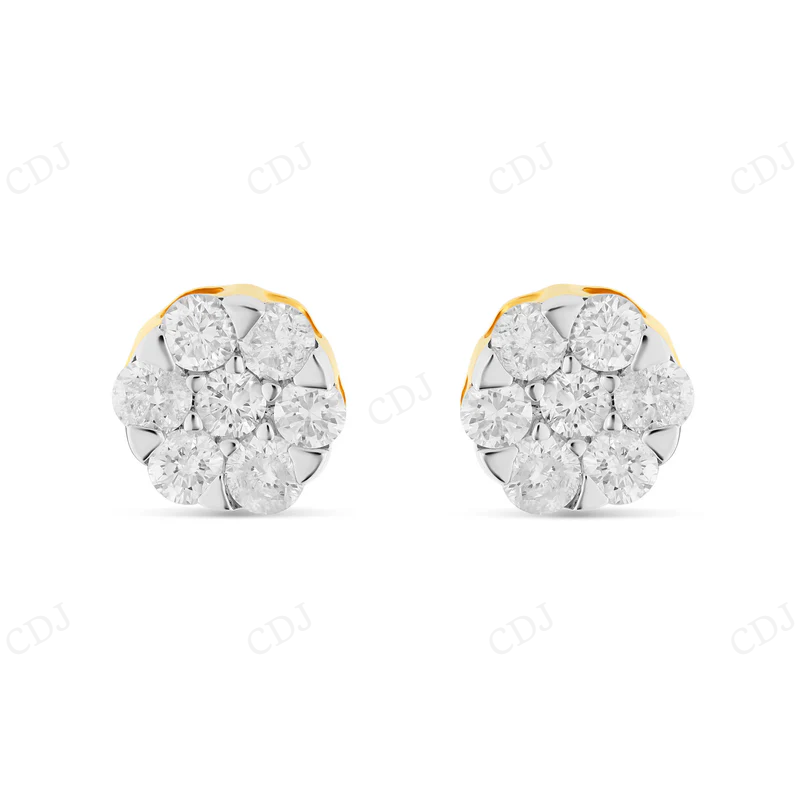 1 CT Flower Set Moissanite Diamond Stud Earrings Stud earrings CustomDiamJewel