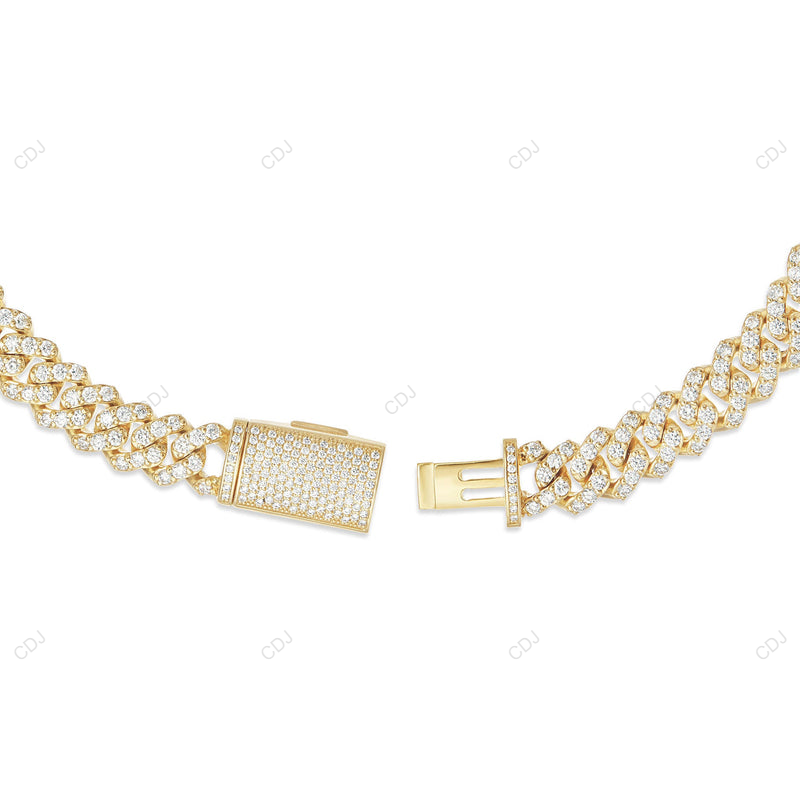 18KT Yellow Gold Plated Bubble Cuban Link Chain CustomDiamJewel