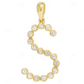 1" 0.20 CTW 10K Yellow Gold Natural Diamond Initial "S" Pendant CustomDiamJewel