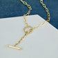 0.21CTW Natural Diamond Paper Clip Link with Open Circle Toggle Necklace  customdiamjewel   