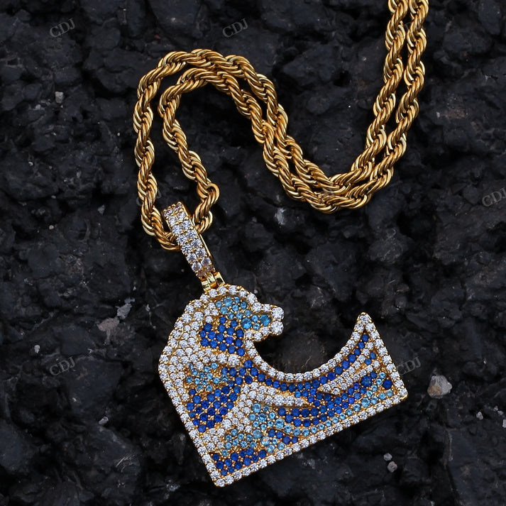 Multi Tone Hip Hop Custom Water Design Pendant hip hop jewelry CustomDiamJewel