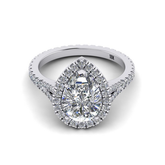 Pear Cut Halo Eternity Engagement Ring  customdiamjewel   
