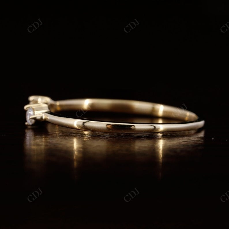 0.10CTW Round And Baguette Lab Grown Diamond Three Stone Wedding Band  customdiamjewel   