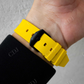 Yellow Rubber Belt Black Dial Custom Rolex Watch customdiamjewel