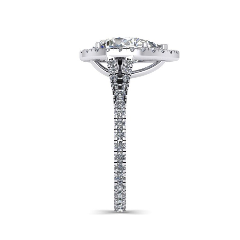 Pear Cut Halo Eternity Engagement Ring  customdiamjewel   