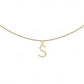 1" 0.20 CTW 10K Yellow Gold Natural Diamond Initial "S" Pendant CustomDiamJewel
