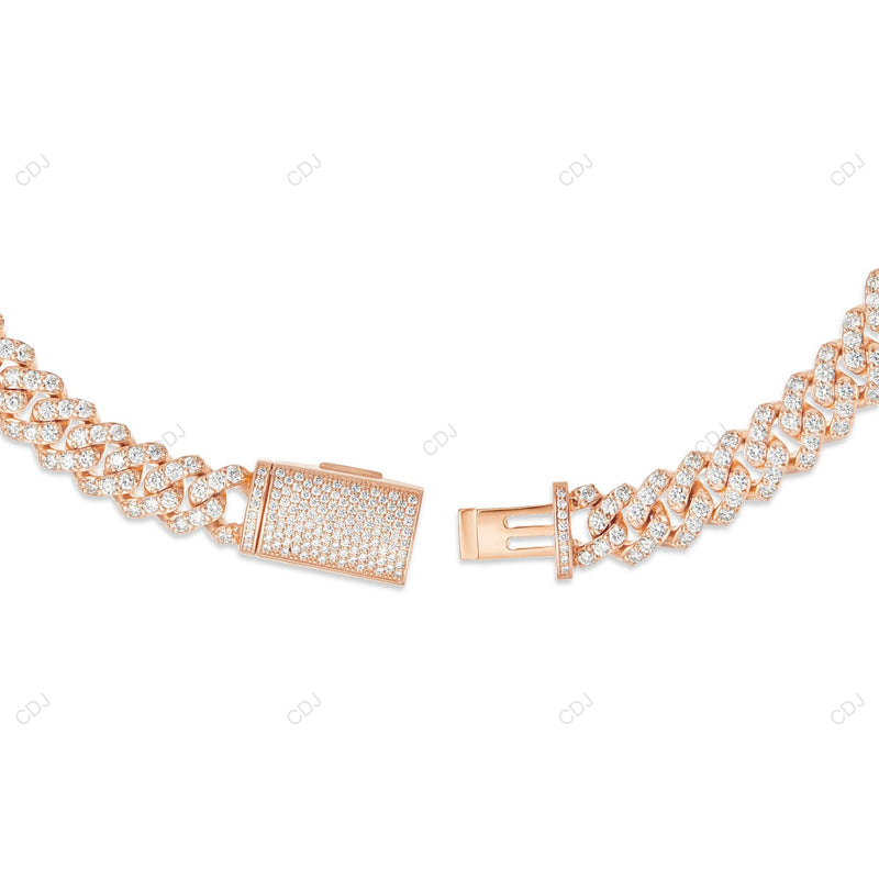 18KT Yellow Gold Plated Bubble Cuban Link Chain CustomDiamJewel