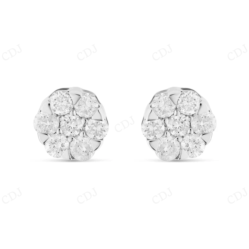 1 CT Flower Set Moissanite Diamond Stud Earrings Stud earrings CustomDiamJewel