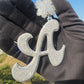 Antique A Letter Moissanite Sterling Silver Pendant