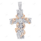 Vine Cross Lab Grown Diamond 2.1 Inch 14K Gold Pendant Hip Hop Pendent CustomDiamJewel