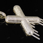 10K Solid Gold Diamond Bubble Initial 'X' Letter Pendant CustomDiamJewel
