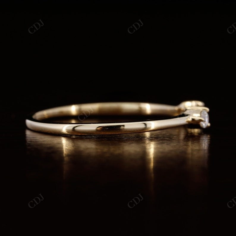 0.10CTW Round And Baguette Lab Grown Diamond Three Stone Wedding Band  customdiamjewel   
