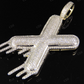 10K Solid Gold Diamond Bubble Initial 'X' Letter Pendant CustomDiamJewel