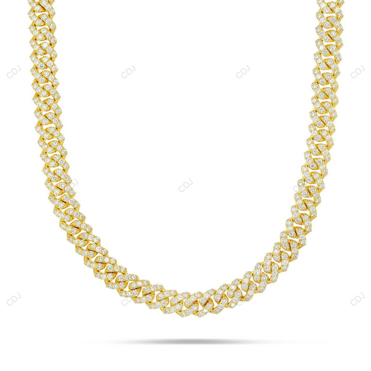 18KT Yellow Gold Plated Bubble Cuban Link Chain CustomDiamJewel