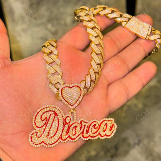 New Custom Name Letter Pendant Necklace hip hop jewelry CustomDiamJewel   