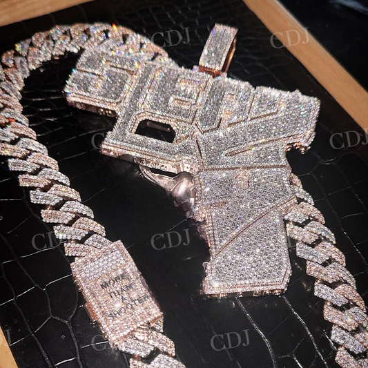 Customized Sterling Silver Hip Hop Diamond Pendant hip hop jewelry customdiamjewel   