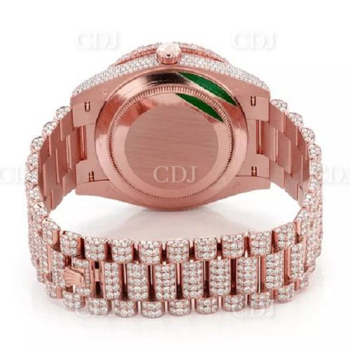 Lab Grown Diamond Watch Iced Out Custom Rose Gold Rolex customdiamjewel