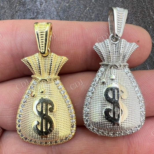 Money Bag Dollar Sign Pendant  customdiamjewel   