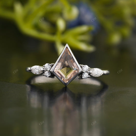 Kite Cut Moissanite Diamond Ring