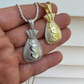 Money Bag Dollar Sign Pendant  customdiamjewel   