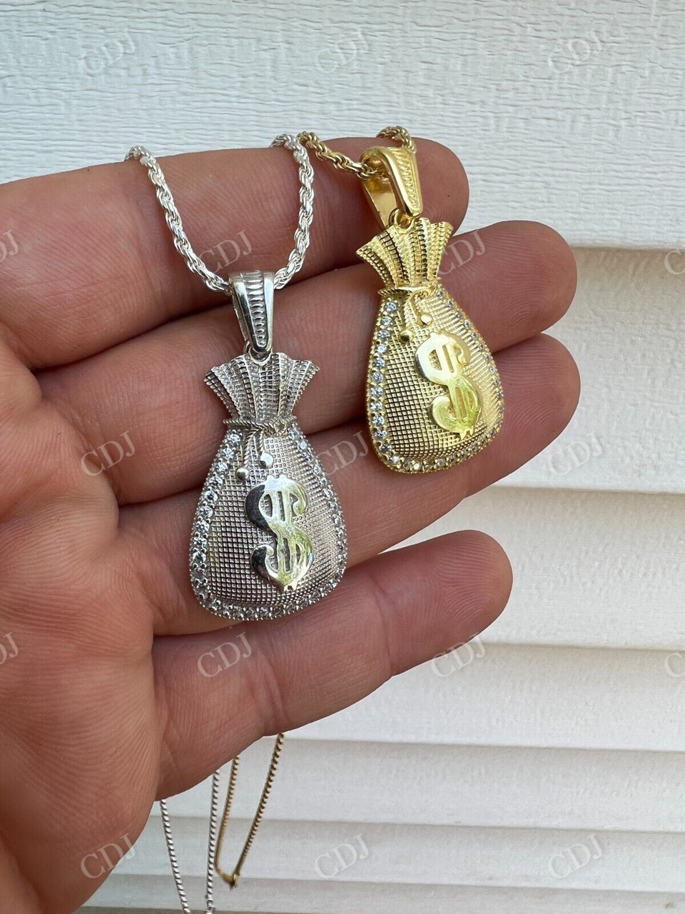 Money Bag Dollar Sign Pendant  customdiamjewel   