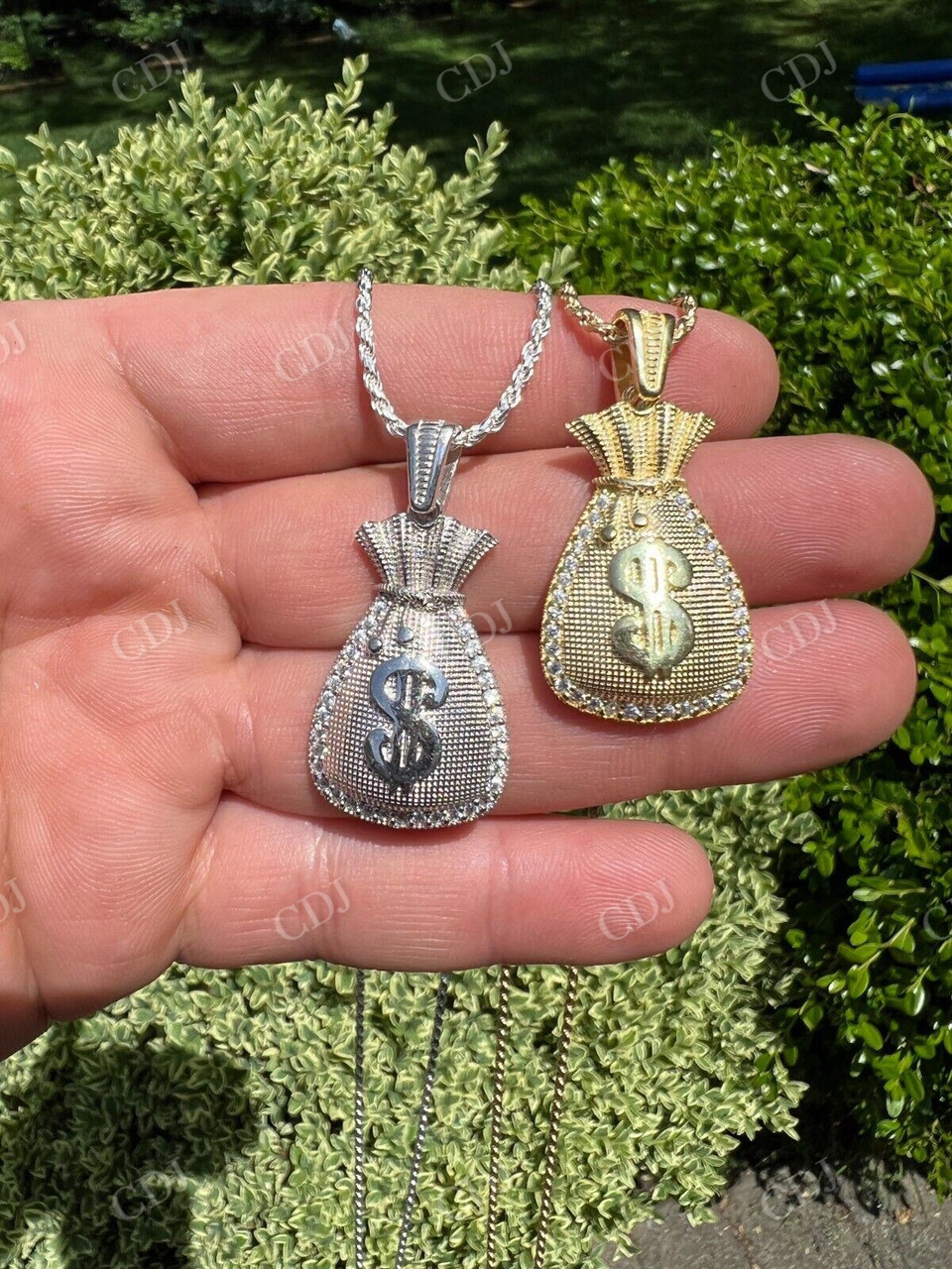 Money Bag Dollar Sign Pendant  customdiamjewel   