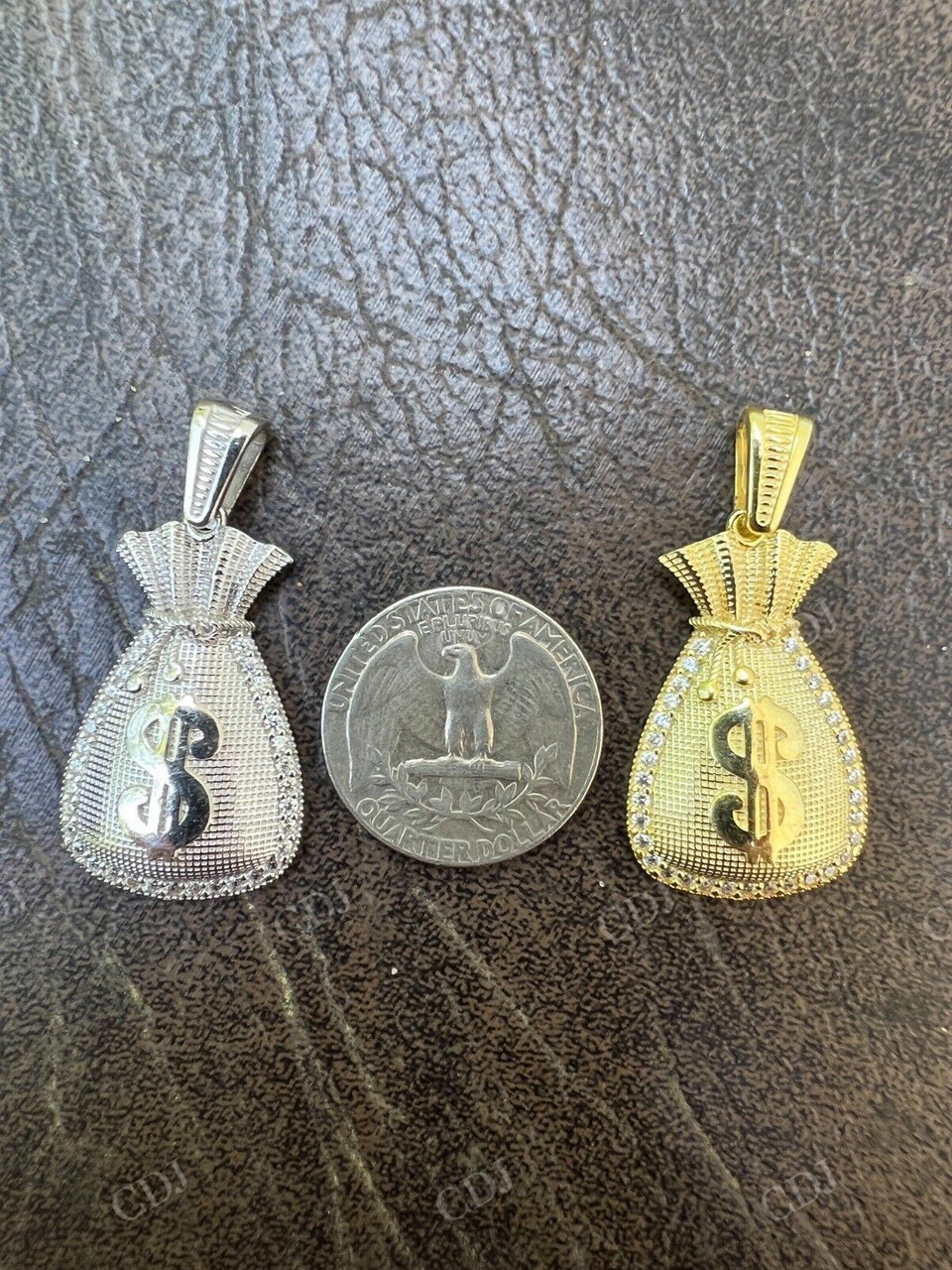 Money Bag Dollar Sign Pendant  customdiamjewel   