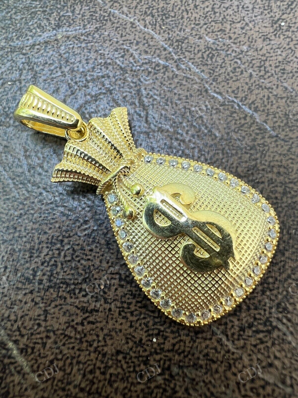 Money Bag Dollar Sign Pendant  customdiamjewel   